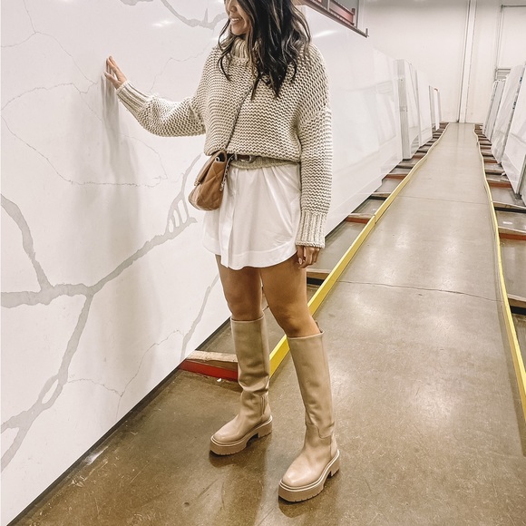 NEW $275 Sam Edelman ‘Larina’ lug sole waterproof leather boots - Picture 3 of 12